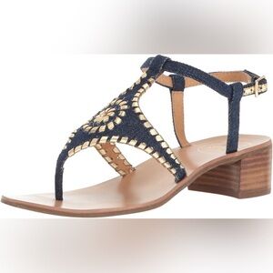 Jack Rogers ‘Elise’ Denim Heel Sandals